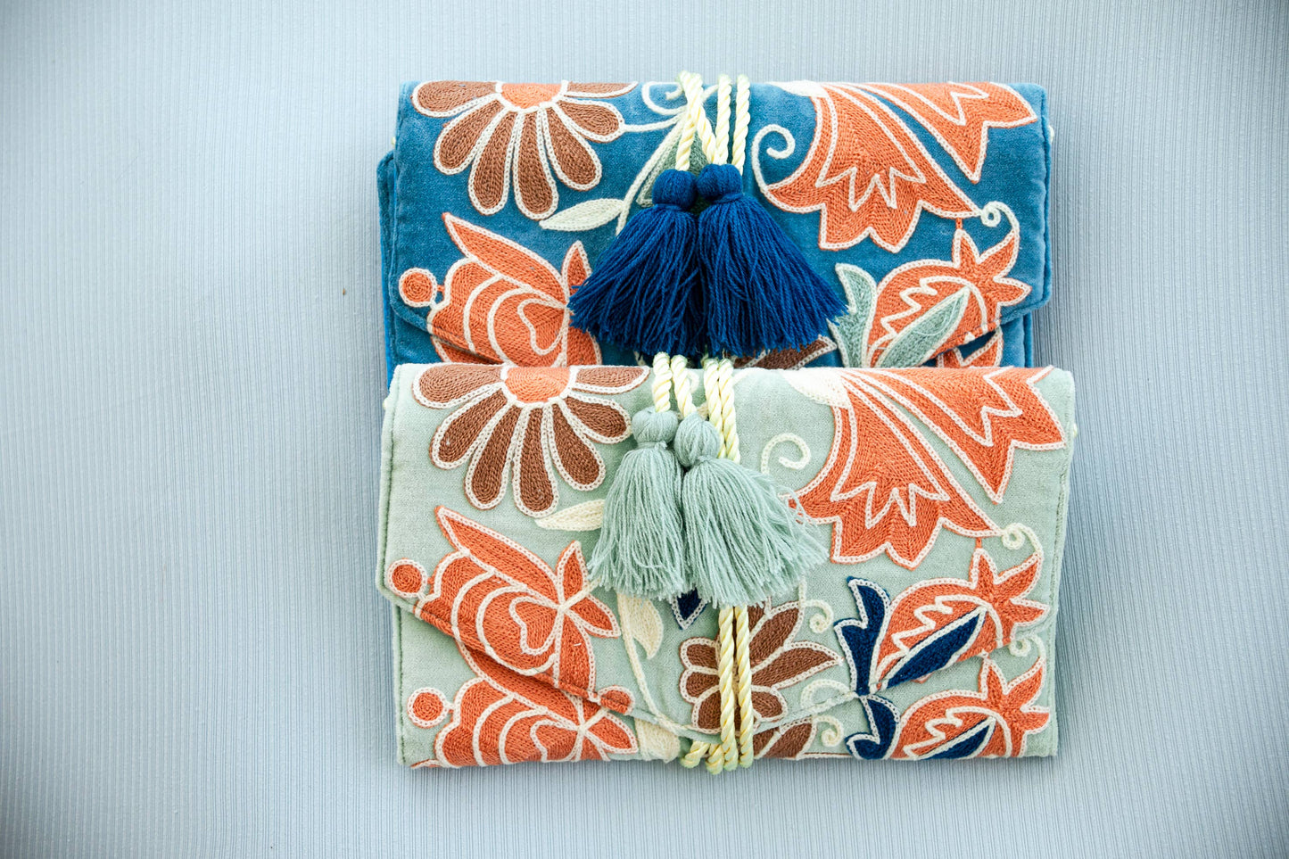 Velvet Jewelry Organizer Blue