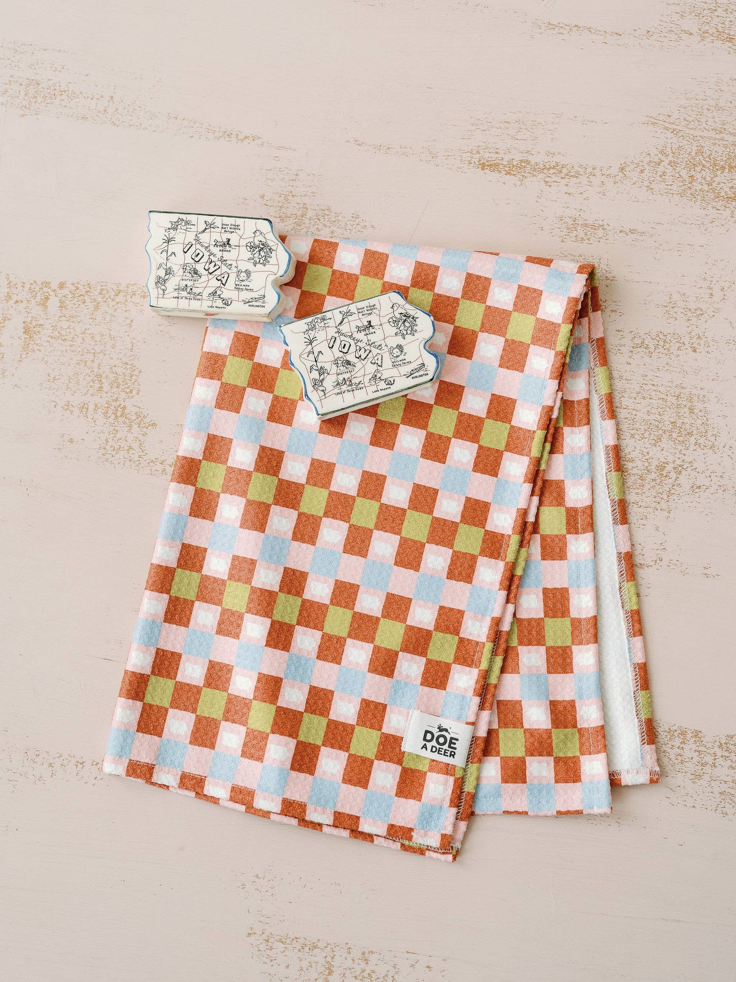Iowa Check Waffle Towel | Microfiber