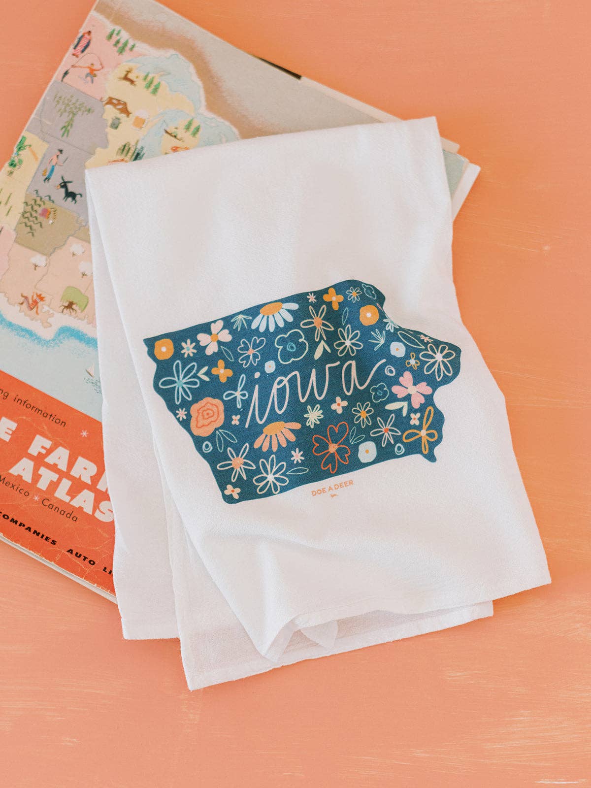 Iowa Floral Flour Sack Kitchen Towel