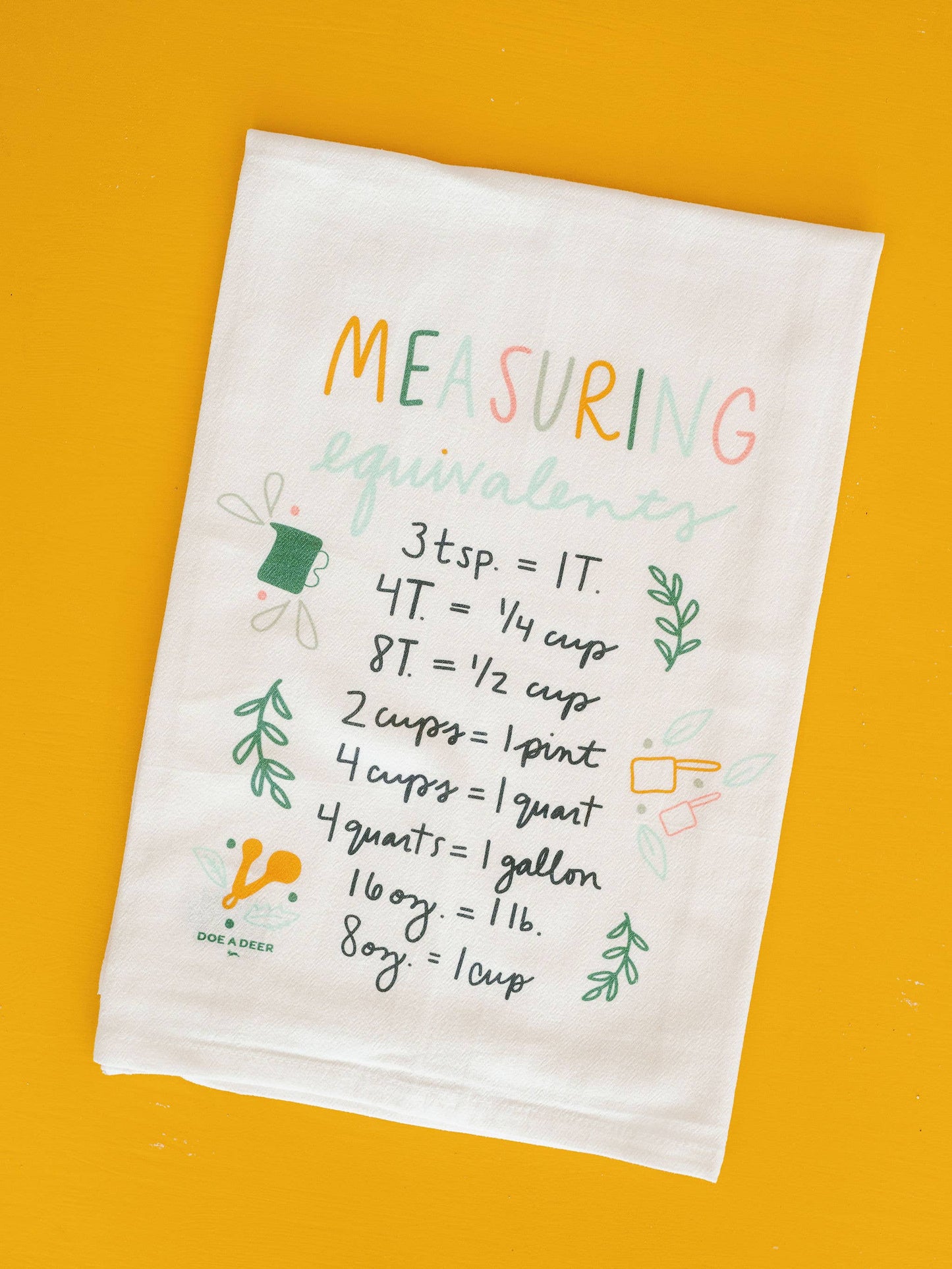 Measuring Equivalents - Flour Sack Towel