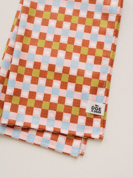 Iowa Check Waffle Towel | Microfiber