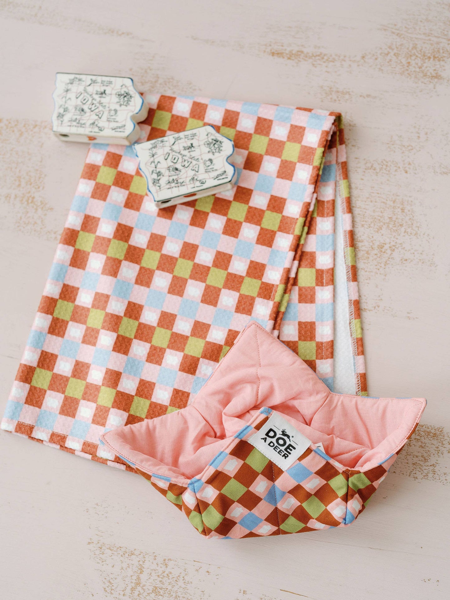 Iowa Check Waffle Towel | Microfiber