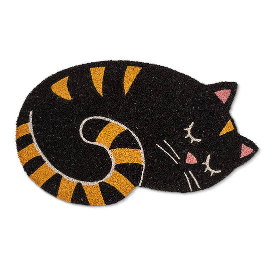 Curled Up Cat Doormat-18x30"L-3304