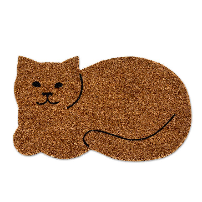 Resting Cat Shaped Doormat-18x30"L