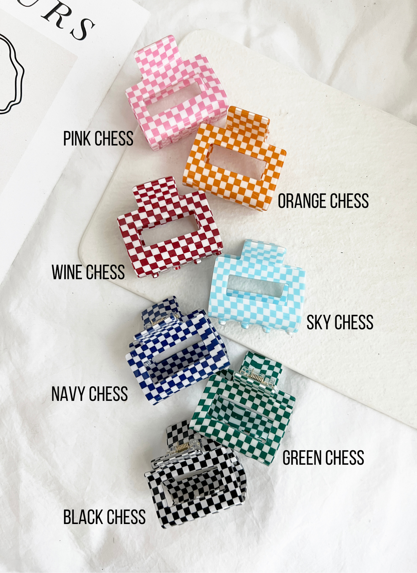 2" Chess Checkered Clips - CAMILA CHESS