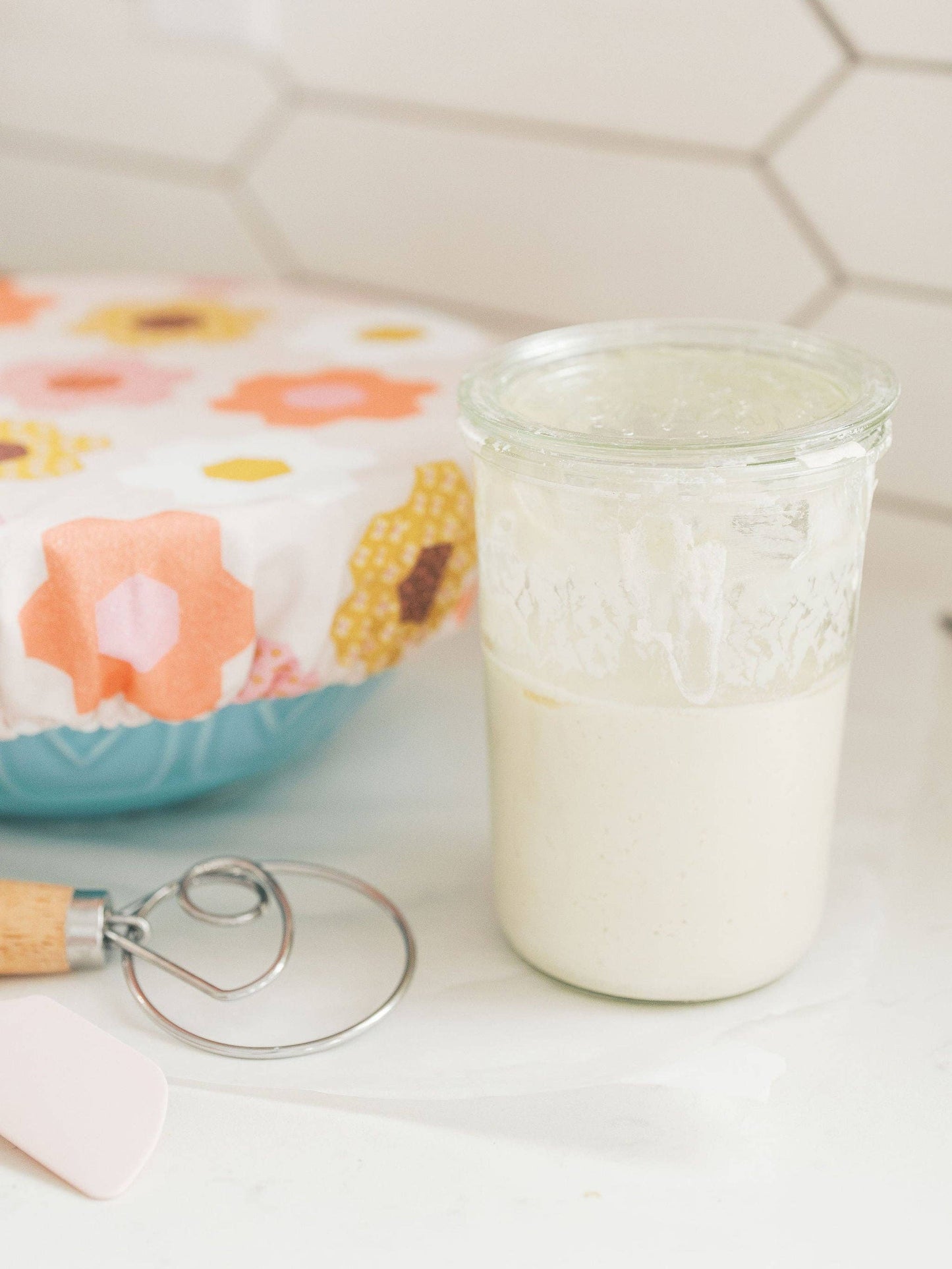 10.5" Flower Garden Bowl Cover | Dough Cover, Bread Baking