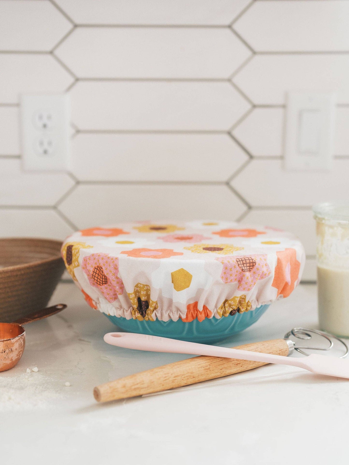 10.5" Flower Garden Bowl Cover | Dough Cover, Bread Baking